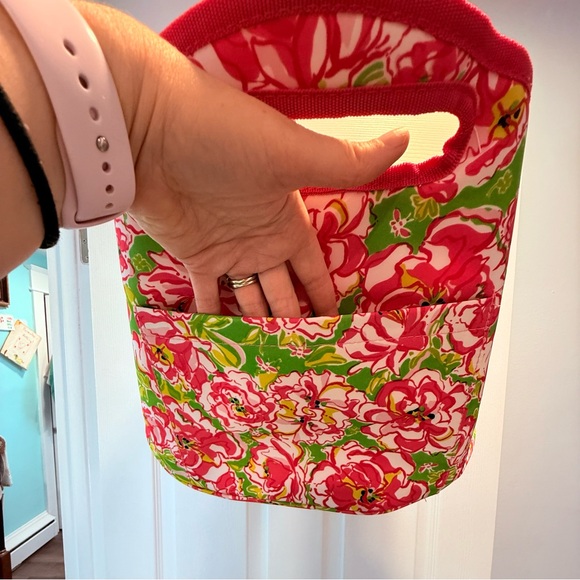 Lilly Pulitzer NWOT LuckyCharms 🌺 🐝 Pink & Green Cooler Bag Beverage Holder 🩷 💚 - Picture 5 of 10